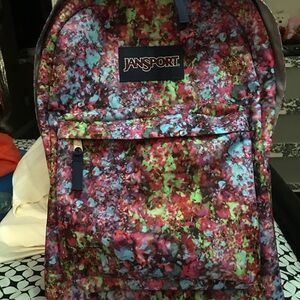 EUC Jansport Multicolor Floral Rolling Backpack